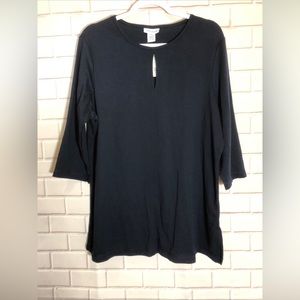 Avenue keyhole Navy Blue quarter sleeve top 14/16